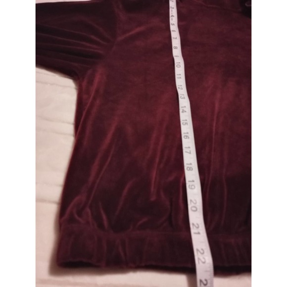 Anthropologie Daily Practice Burgundy Oversized Velour Velvet Hoodie Size L - Picture 6 of 9